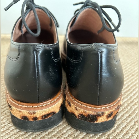 Halogen Maddox Oxford – Black Leather with Leopard Calf-Hair Trim (Nordstrom) - Picture 4 of 8